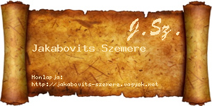 Jakabovits Szemere névjegykártya